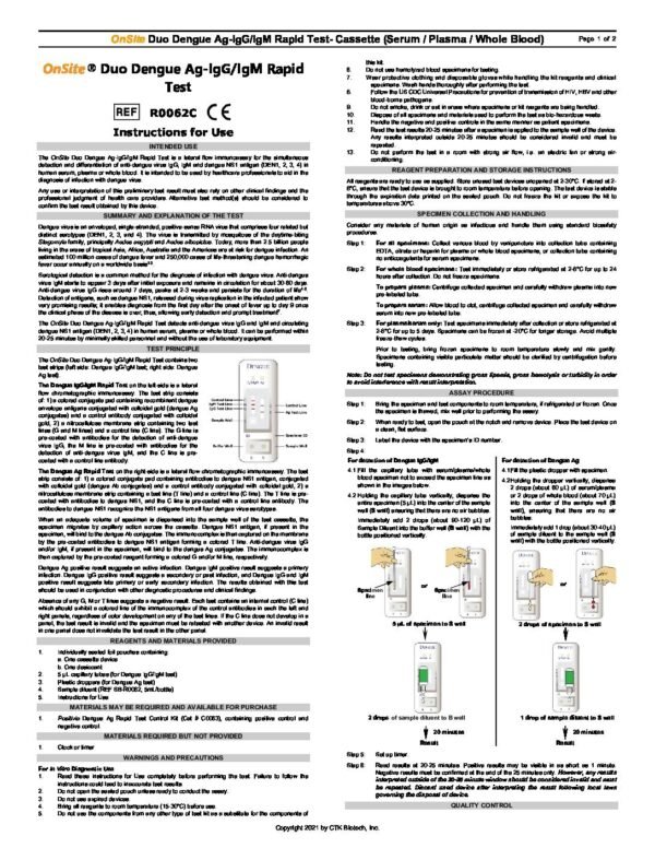 Duo Dengue Ag + IgG/IgM Rapid Test - 10Test - Image 2