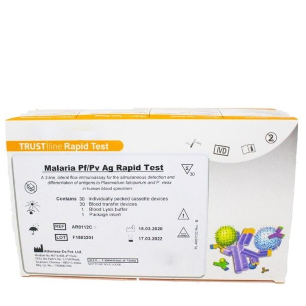 Malaria Pf/Pv Ag Rapid Test - 30 No's/Pack